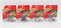 (4) Johnny Lightning HOT RODS  Die Cast Cars