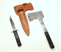 Utica Sportsman hatchet and knife combination