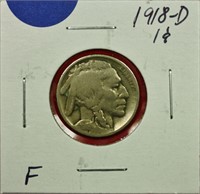 1918-D Buffalo Nickel F