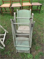 3 FOLDING WOOD CHAIRS