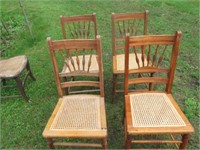 4 CANE BOTTOM CHAIRS