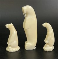 Carved Bone Animal Figurines