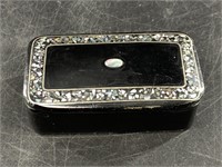 Abalone shell inlaid wood trinket box 3"