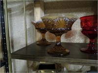 (2) Goblets, (8) Candy dishes, & (1) Candle