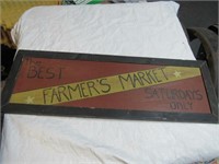 wood farmers market sign