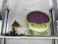 Frog lamp and frog decor