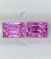Natural Vivid Pink Sapphire Pair 3.33 Cts - VVS