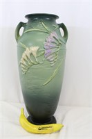 Vtg. Roseville "Freesia" 2-Handle Vase 18.5"T