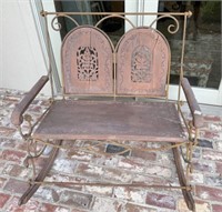 Wrought Iron Outdoor Patio Rocking Bench
