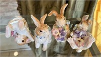 Four Fitz and Floyd Rabbit Shakers