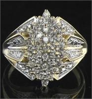10kt Gold 1.00 ct Diamond Cluster Ring