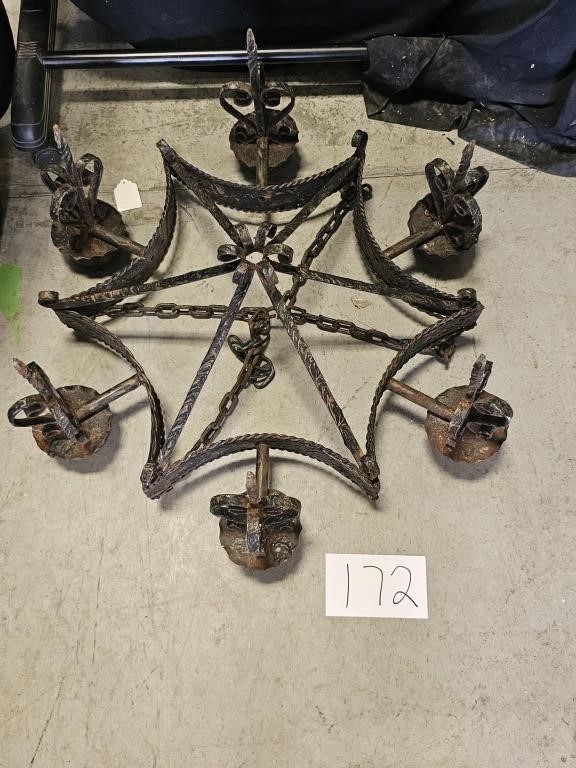 Antique Iron Hanging Candle Chandelier