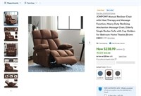E7866  JONPONY Recliner Chair with Heat Massage