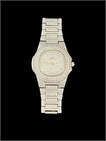 Iced Out Square Face Designer Swiss Movt Watch