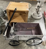 Basic Wood Shelf, Decorative Wagon.