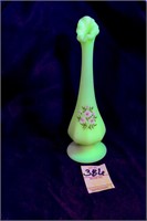 Fenton Burmese Hand Painted and Signed Bud Vase