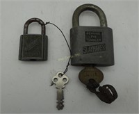 2 Vintage Slaymaker Padlock Locks Pin Tumbler