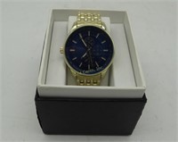 Nice Large Face Dress Watch Blue And Gold