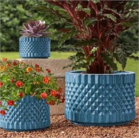 $50 Members Mark 3 Pack Ceramic Planters RiverBlue