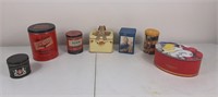 Assortment of vintage tins