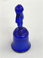 Cobalt Blue Glass Kewpie Doll Bell  5½" TALL