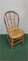 Vintage solid wood curved back chair