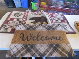 WELCOME MAT AND BEAR RUG