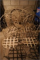 VINTAGE METAL 5 PC OUTDOOR PATIO SET WITH 4 CHAIRS