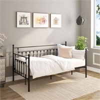 Victorian Black Metal Twin Daybed Bench