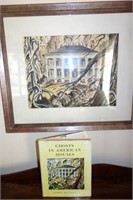 2 PC. PAINTING AND BOOK BY JAMES REYNOLDS "GHOSTS
