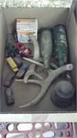 Box of shells, antlers, toys ect