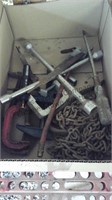 2 boxes of tools and hoses