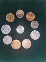 10 foreign coins