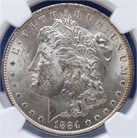 1884-O $1 NGC MS 63