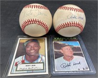 (D) Monty Irvin and Ralph Houk signed baseballs