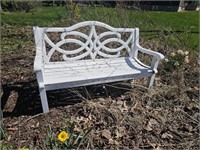 White aluminum Park bench