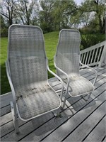 Pair high back spring chairs