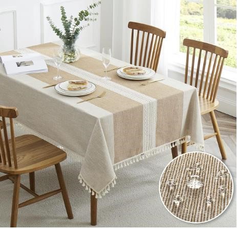 QIANQUHUI Embroidered Tablecloth 55x55in 2-4 Seats