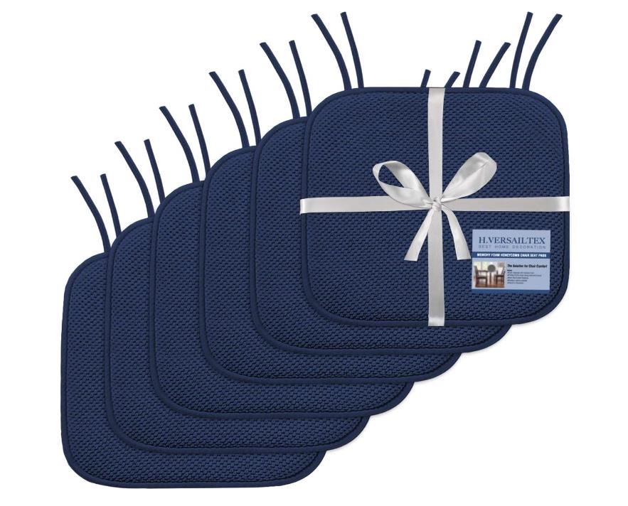 H.VERSAILTEX Non-Slip Blue Chair Cushion Pads READ