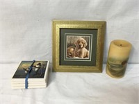 Duck coasters, candle, & pic