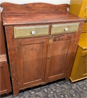 Antique Red Painted Jelly Cupboard