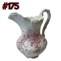 Vintage White Vase with Pink Flowers Print