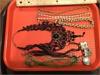 Napier Necklace, Crochet Necklace, Resin Pendant