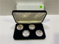 4 PIECE 911 COMMEMORATIVE ONE TROY OUNCE SILVER