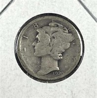 1920 Mercury Silver Dime, US 10c Coin