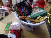 Basket with new christmas items