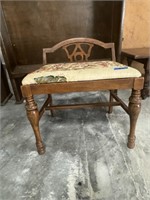 Needlepoint Vanity Bench