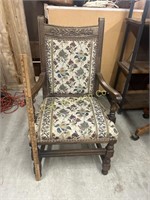 ANTIQUE FLORAL UPHOLSTERED CHAIR