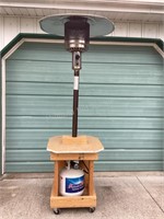 Propane Patio Heater in Handmade Rolling Stand