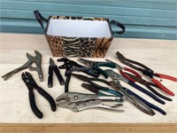 Basket of Pliers, Wrenches & More